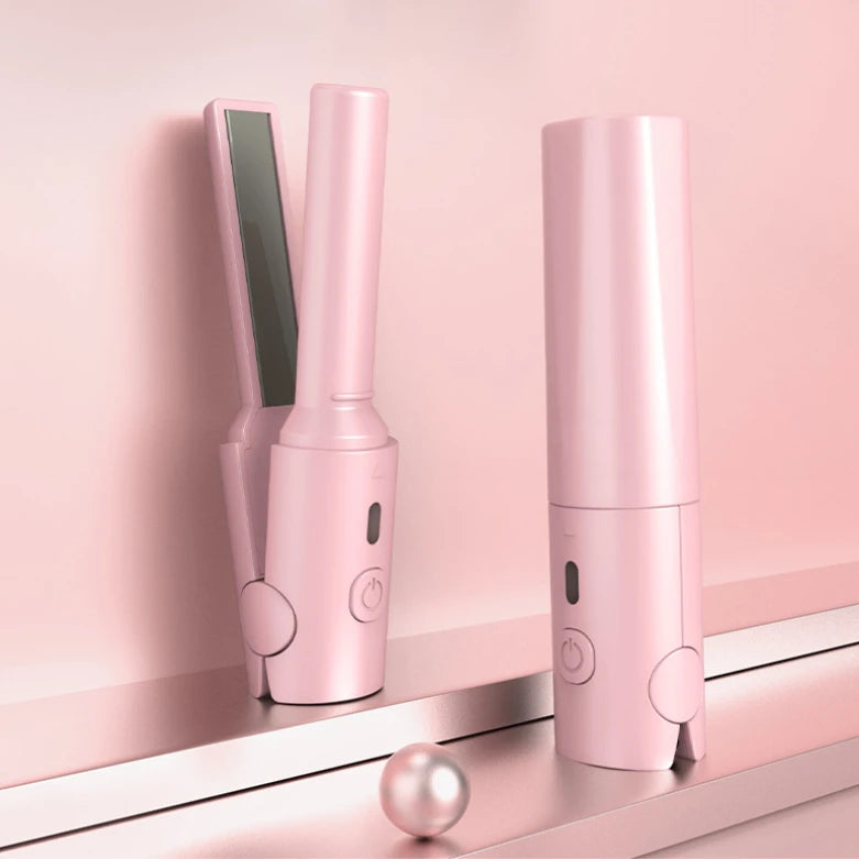Portable Mini Hair Straightener & Curling Iron | Dual-Use Tool