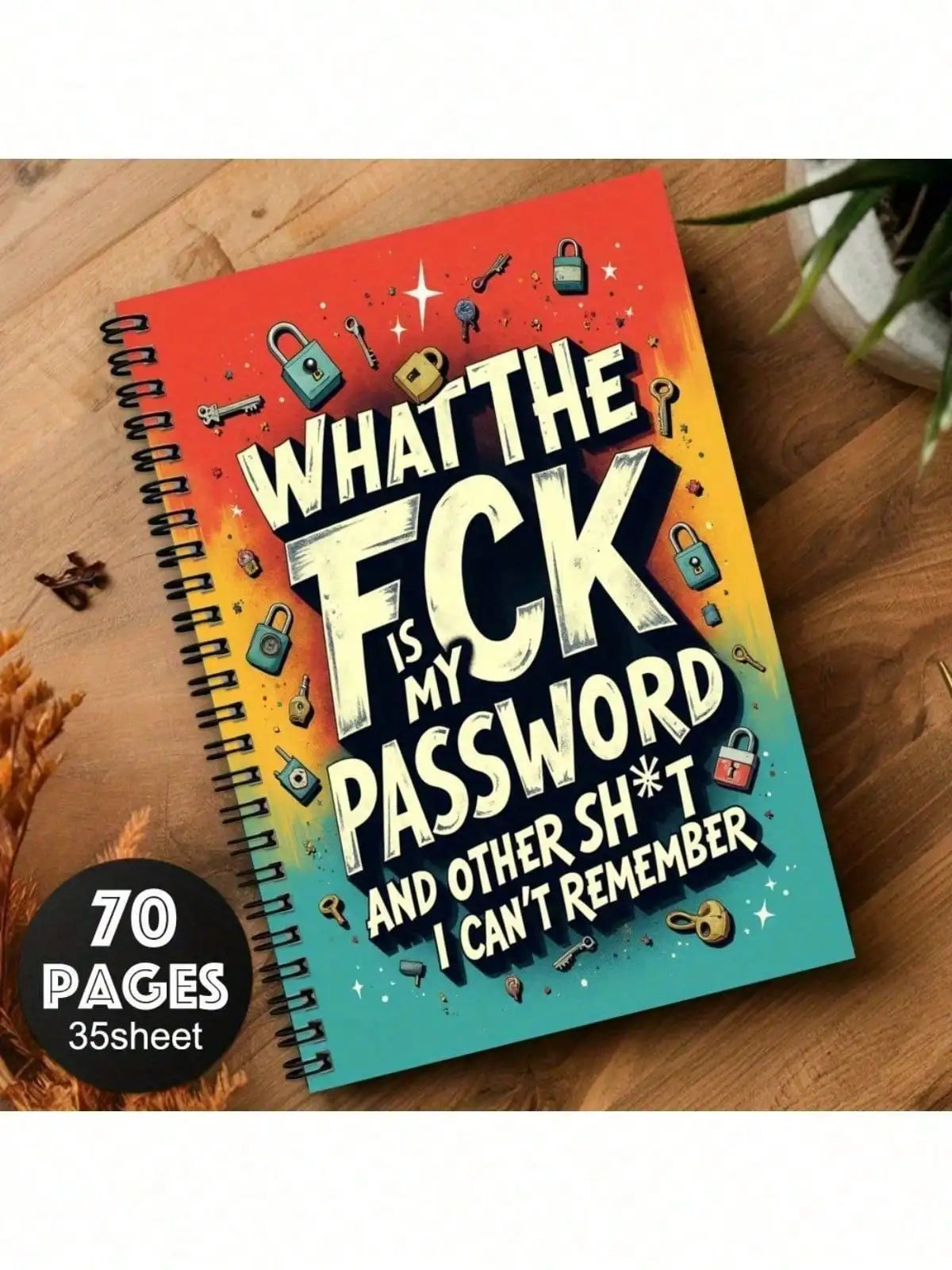 Spiral Password Notebook | Secure Internet Login Keeper