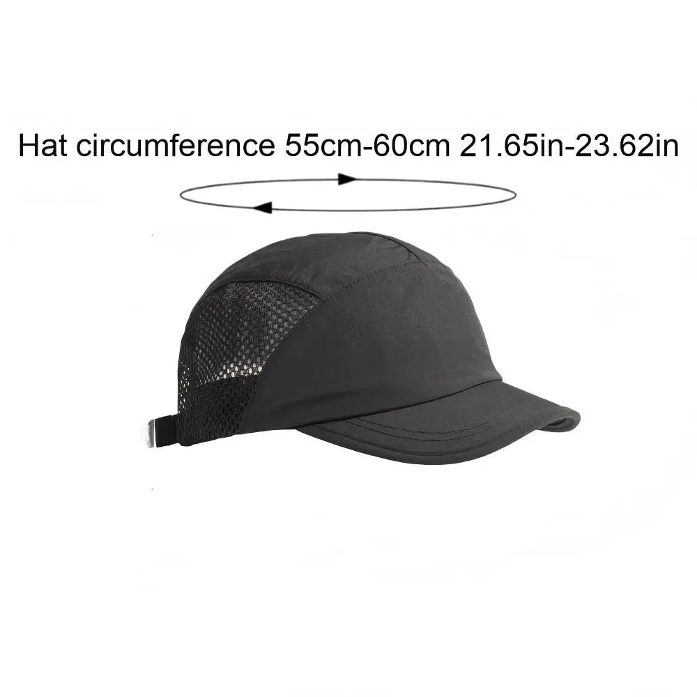 Unisex Vintage Short Brim Nylon Mesh Baseball Cap for Outdoor Activities