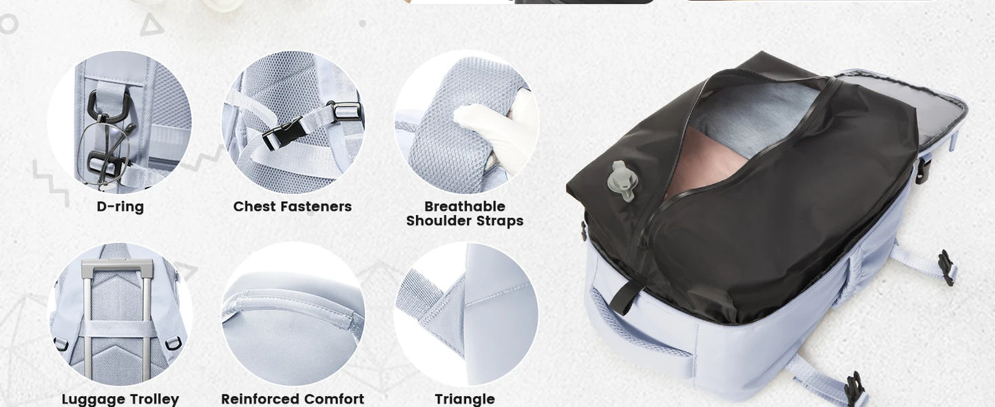Lightweight Travel Vacuum Backpack - Airline Approved 40x29x15cm