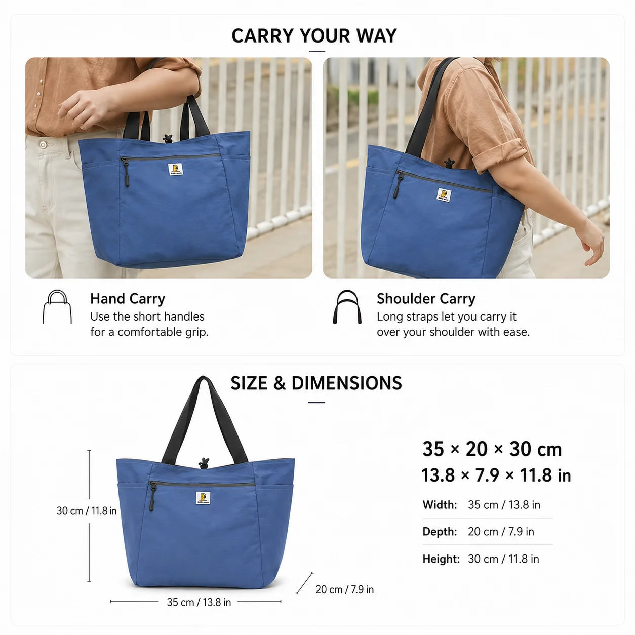 Reversible Large Capacity Travel Tote Bag | Foldable Duffle for All