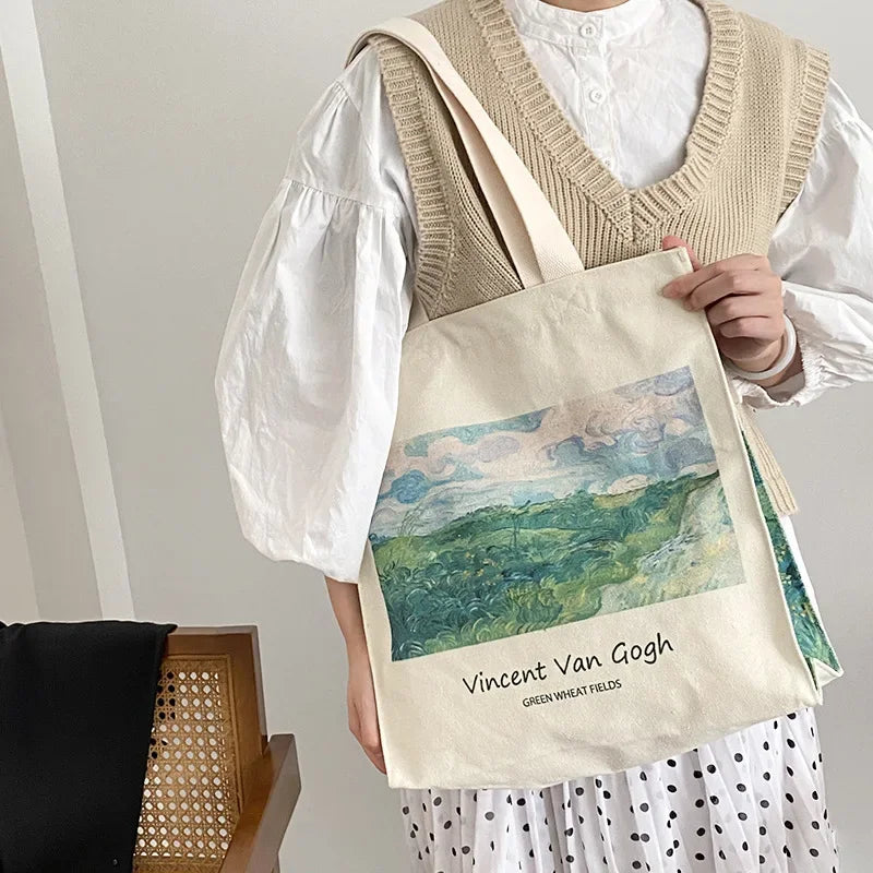 Vintage Canvas Shoulder Bag | Stylish Casual Tote for Women