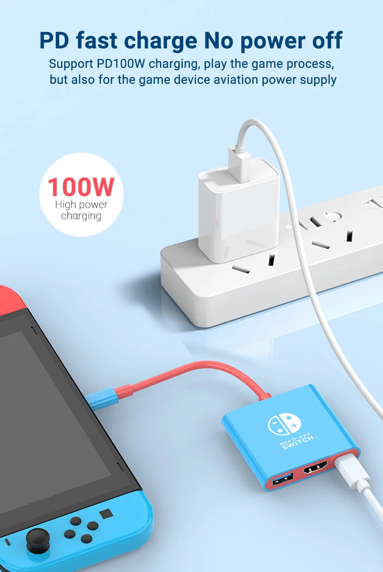3 in 1 USB C Hub | HDMI 4K & PD 100W Fast Charging Docking Station