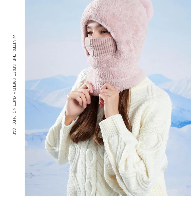 Women's 3-in-1 Fleece Lined Cycling Balaclava | Winter Windproof Hood