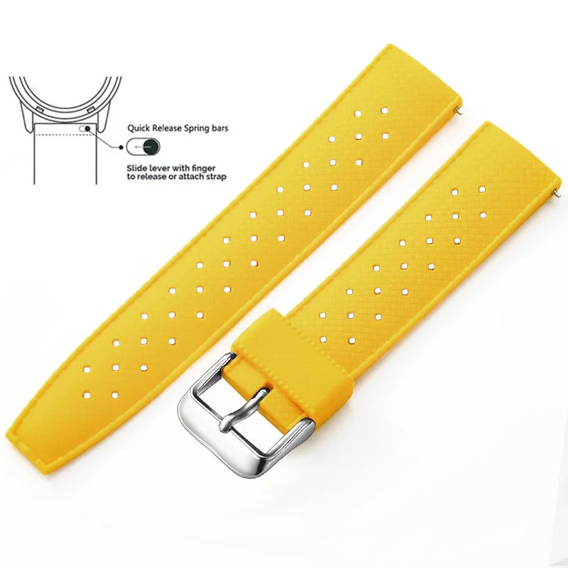 Tropical Silicone Watch Band | Quick Release Rubber Strap