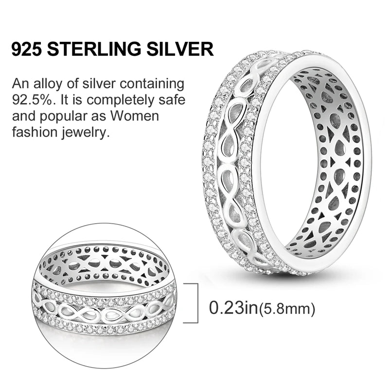 Elegant 925 Sterling Silver Infinite Love Ring | Luxury Wedding Jewelry