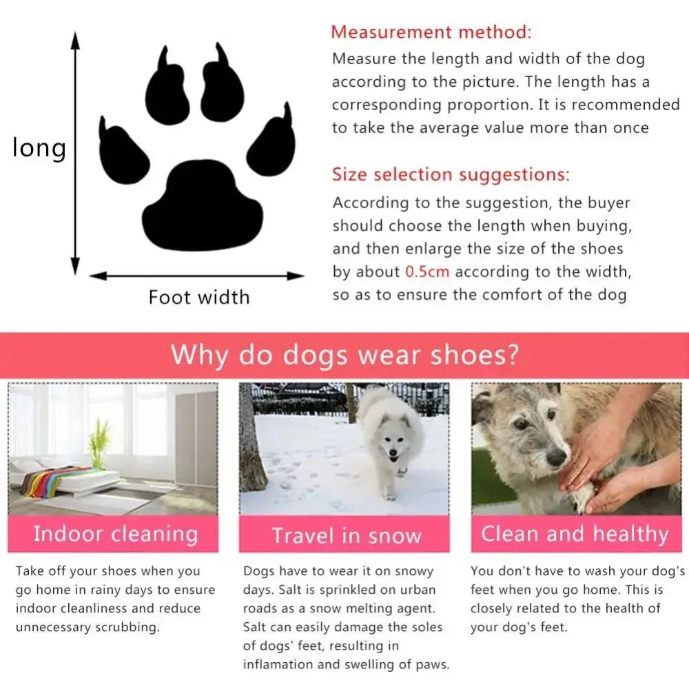 Adjustable Waterproof Pet Shoes - 4PCS Set for Dogs
