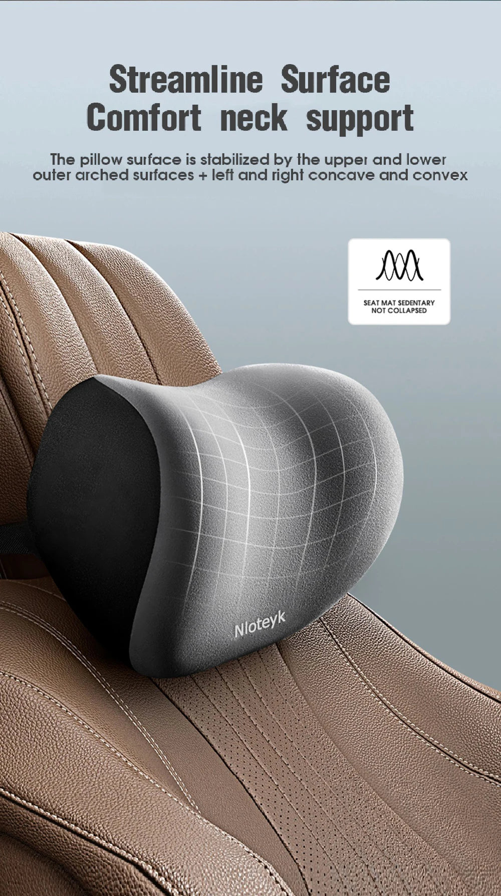 Memory Foam Car Neck Pillow | Breathable Lumbar Support Cushion