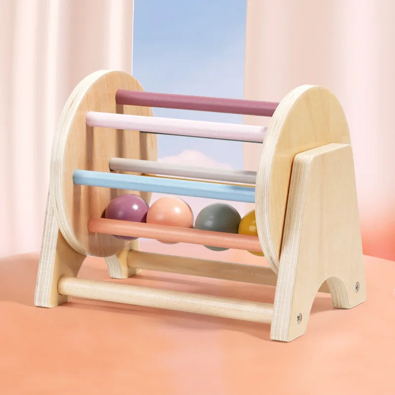 Montessori Wooden Rolling Ball Drum | Engaging Baby Learning Toy