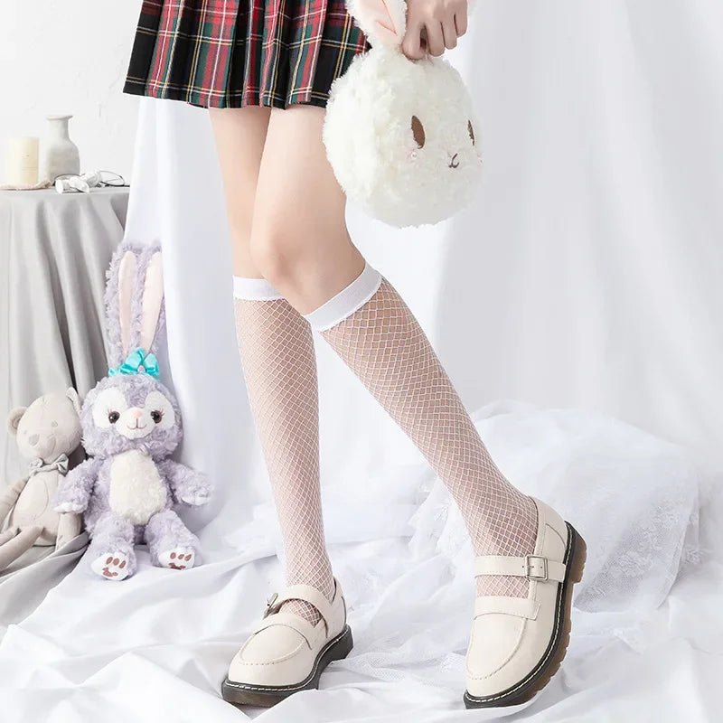 Stylish Mesh Fishnet Stockings for Women | Fashionable Knee Socks