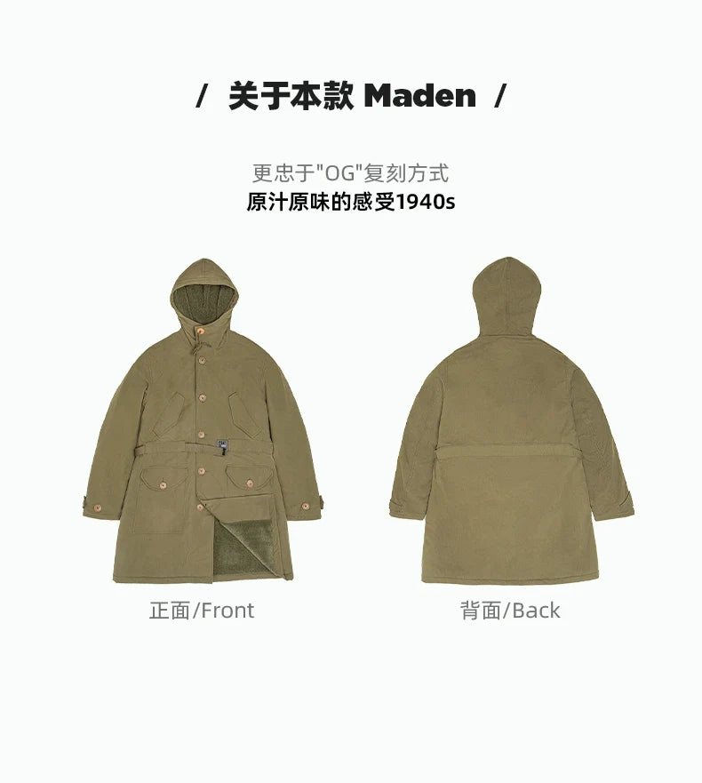 Men's Heavyweight Hooded Parka | Warm Cotton Winter Coat