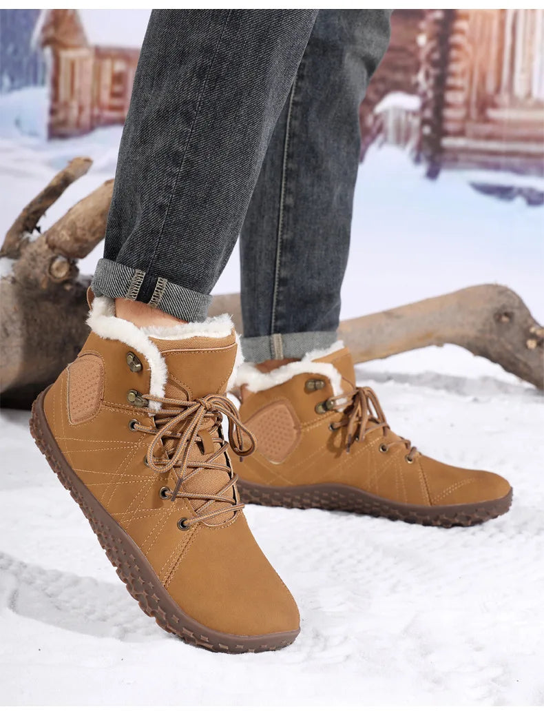 Winter Snow Boots for Men Women Warm Fur Lined Ankle Trekking Shoes Anti Slip Outdoor Boots