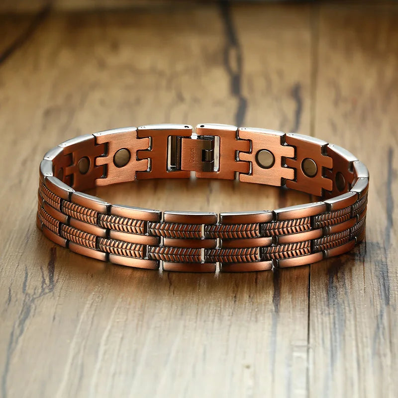Adjustable Copper Therapy Bracelets for Men | Pain Relief Bangle