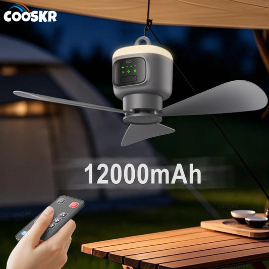 12000mAh Portable Camping Fan with Remote Control | Cool & Light