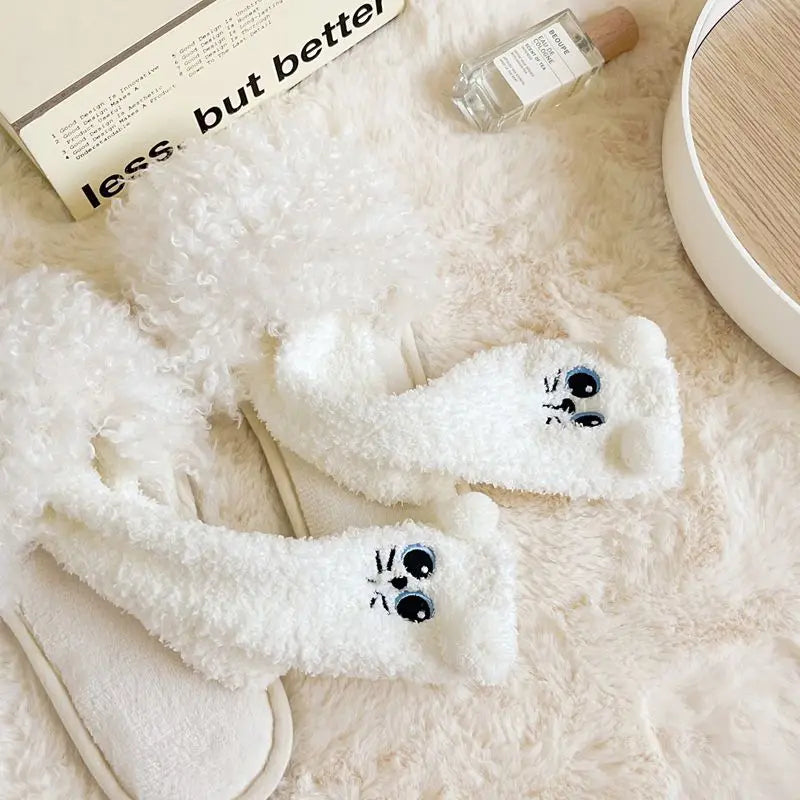 Cute Women's Winter Fluffy Socks | Cozy Fuzzy Animal Crew Socks
