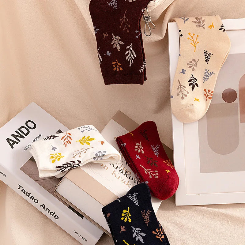 Cotton Embroidery Print Socks for Women | Vintage Harajuku Style