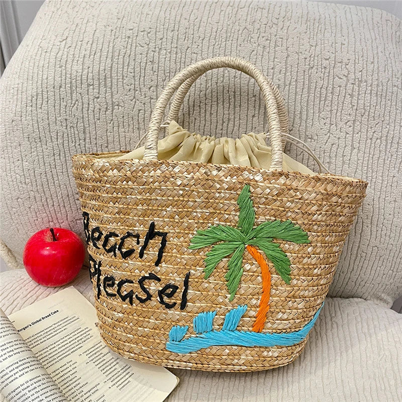 Casual Sweet Tote Bags | Perfect Straw Embroidery Shoulder Bag