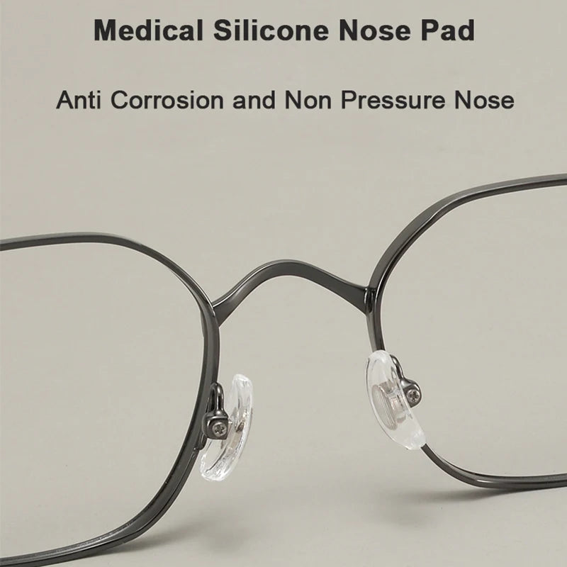 Luxury Retro Polygon Eyeglasses | Ultra-Light Pure Titanium Frames