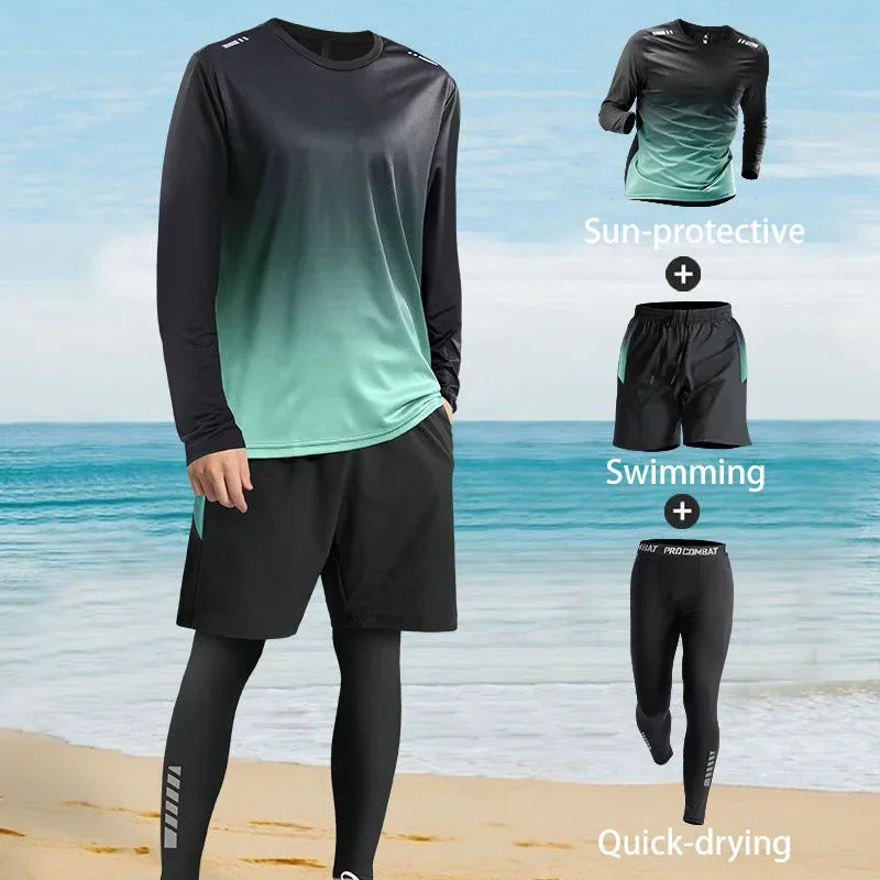 Men's Sun-Protective Long-Sleeve Swimsuit for Ultimate Comfort