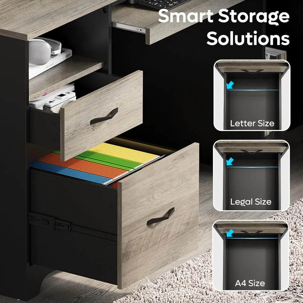 59” Executive Desk with Storage | Modern Computer Desk