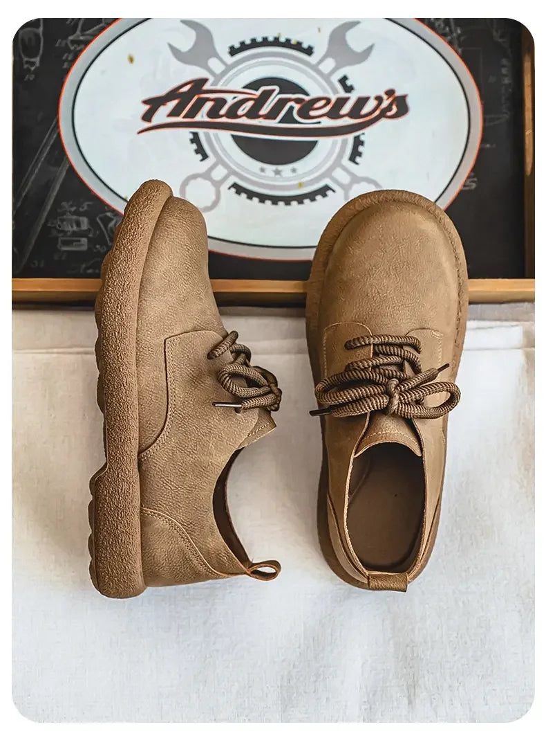 Men's Plus Size Retro PU Leather Ankle Shoes | Comfortable Casual Wear