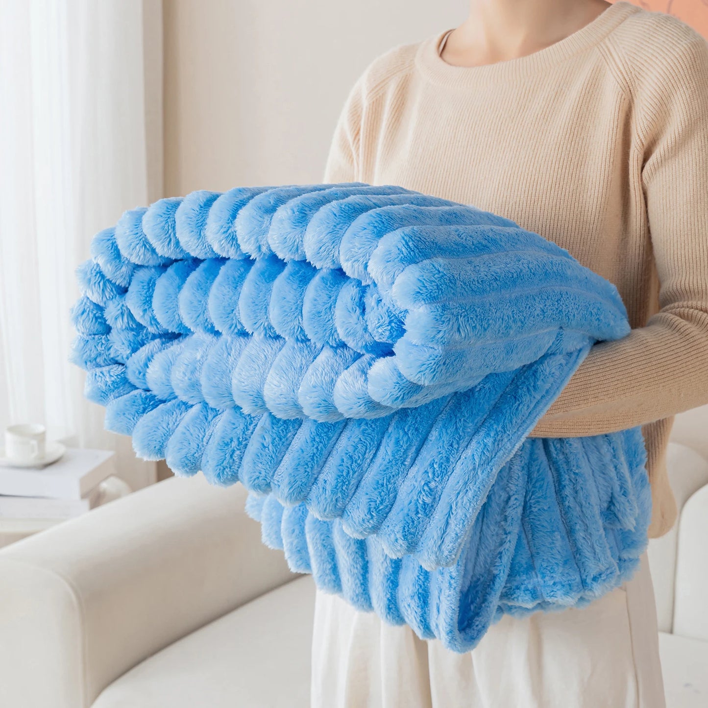 Thick Warm Flannel Blanket | Cozy Fleece Throw for All Seasons