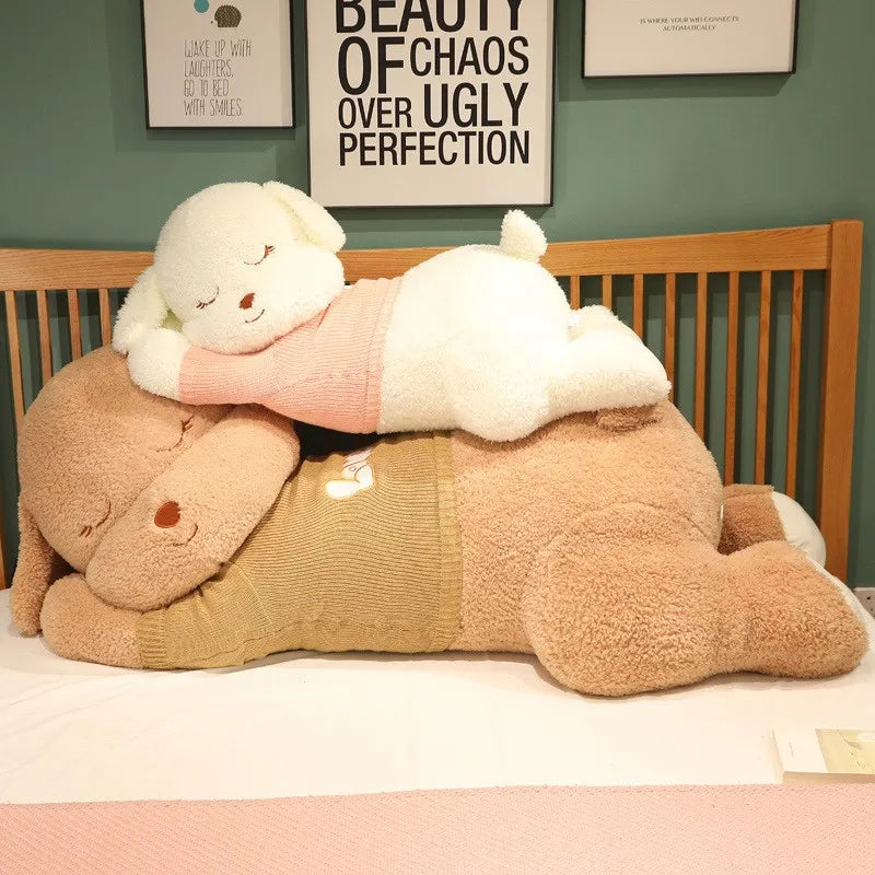 Lovely Giant Plush Dog Pillow | Soft Sweater Dog Stuffed Toy