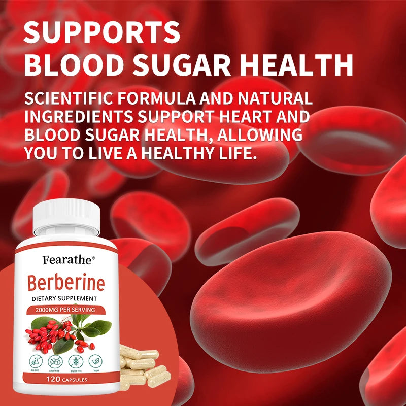 Natural Berberine Capsules 2000mg | Support Cardiovascular & Digestive Health