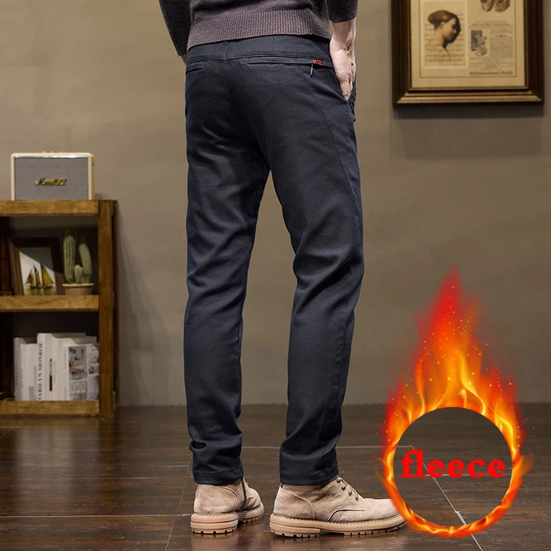 Warm Fleece Lined Jeans for Men | Slim Fit Thermal Denim Pants