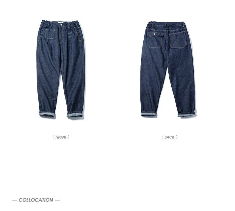 Men's Retro Baggy Denim Jeans | Wide Leg Casual Trousers