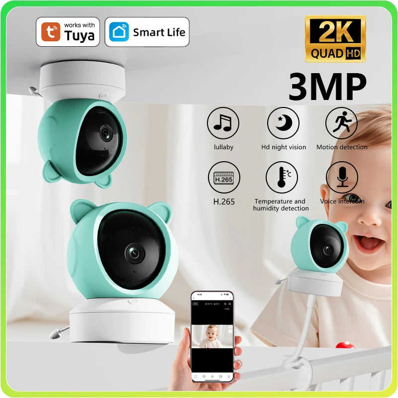Smart Baby Monitor with 2K Camera & Night Vision for All Parents