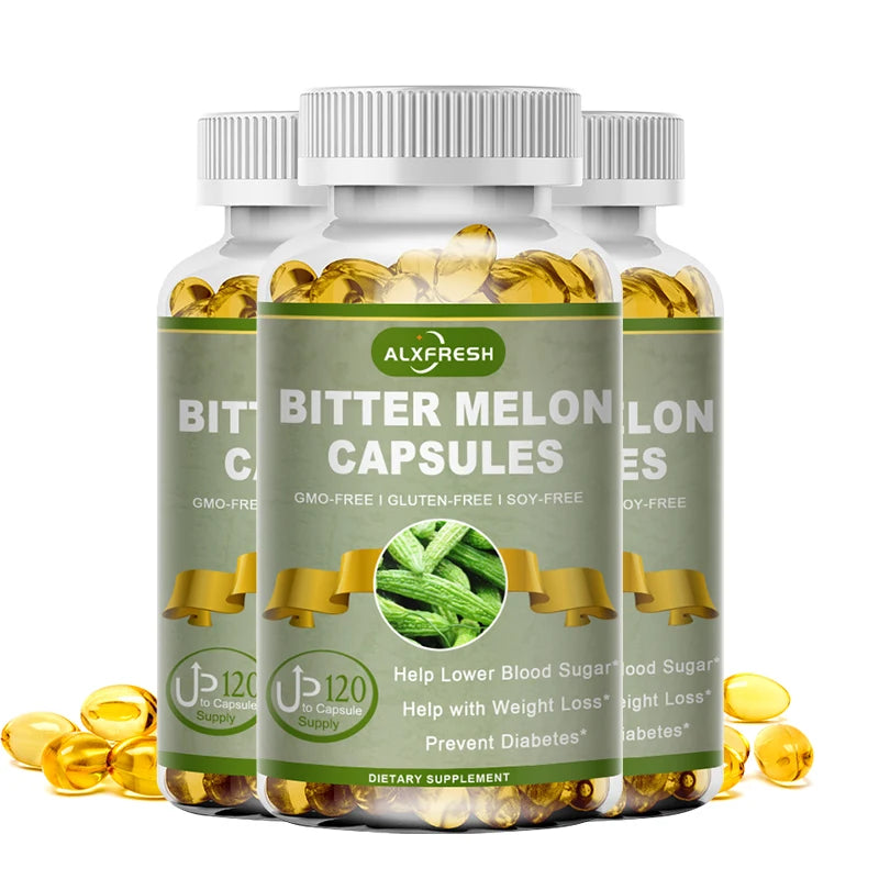 Alxfresh Bitter Melon 2500mg | Non-GMO Vegan Gluten-free | Health Nutrition Supplement for Adult Old People