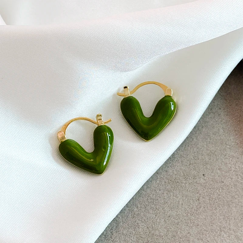 Elegant Wine Red Heart Shaped Drop Earrings | Fashion Jewelry for Women