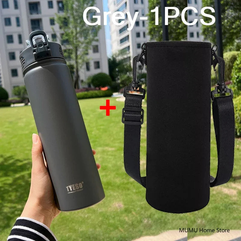 Stainless Steel Insulated Water Bottle with Straw - 600/750ML
