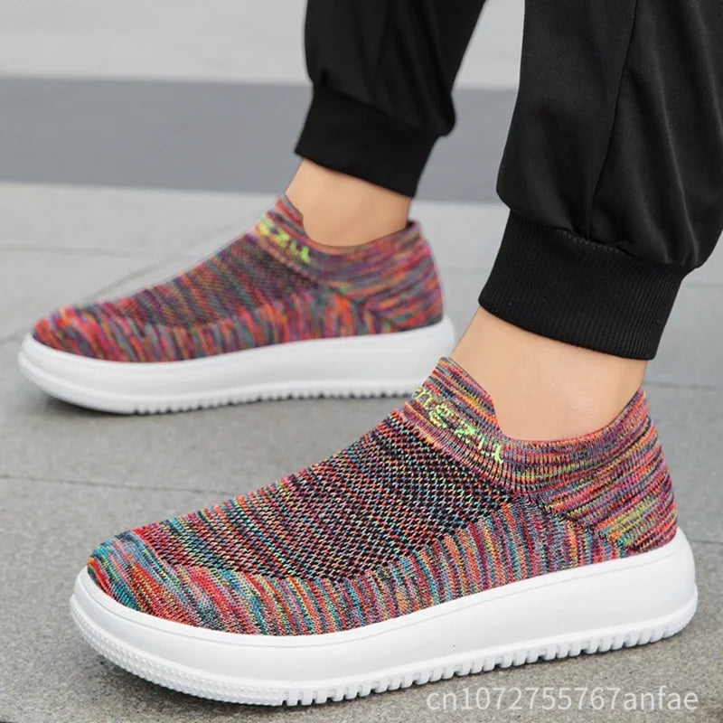 Unisex Wide Foot Sports Shoes | Breathable Slip-On Walking Sneakers