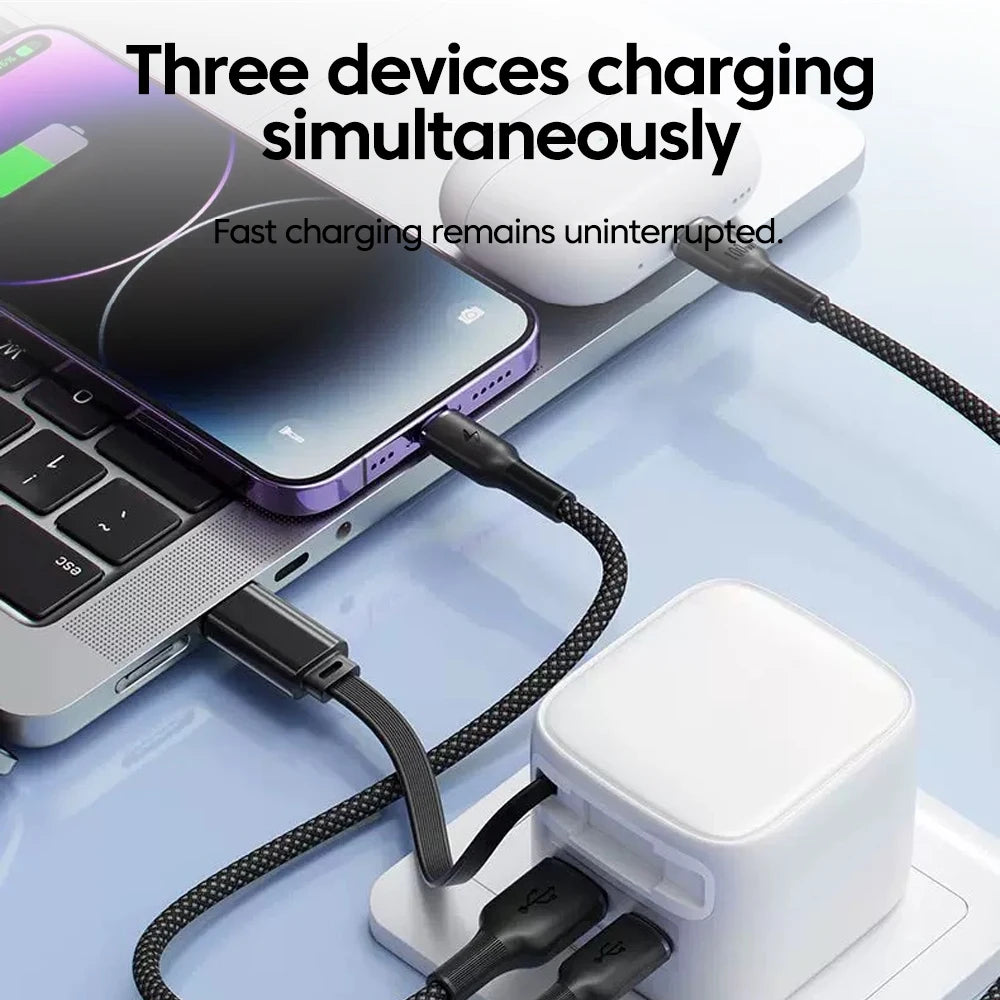 USB Type C Phone Charger with Retractable Cable for Fast Charging