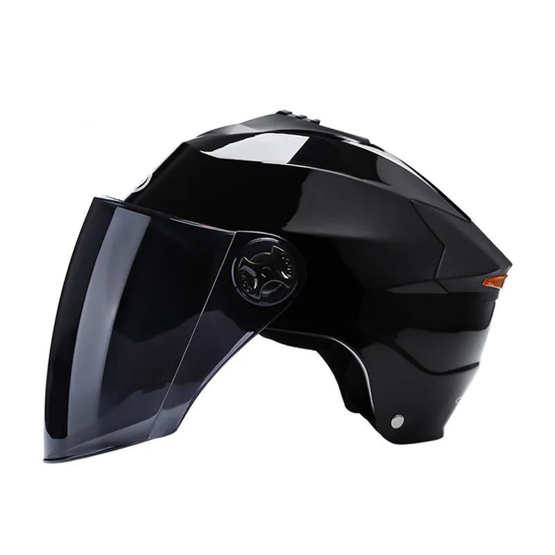 Half Motorcycle Helmet with LED Lights | Universal Scooter Gear
