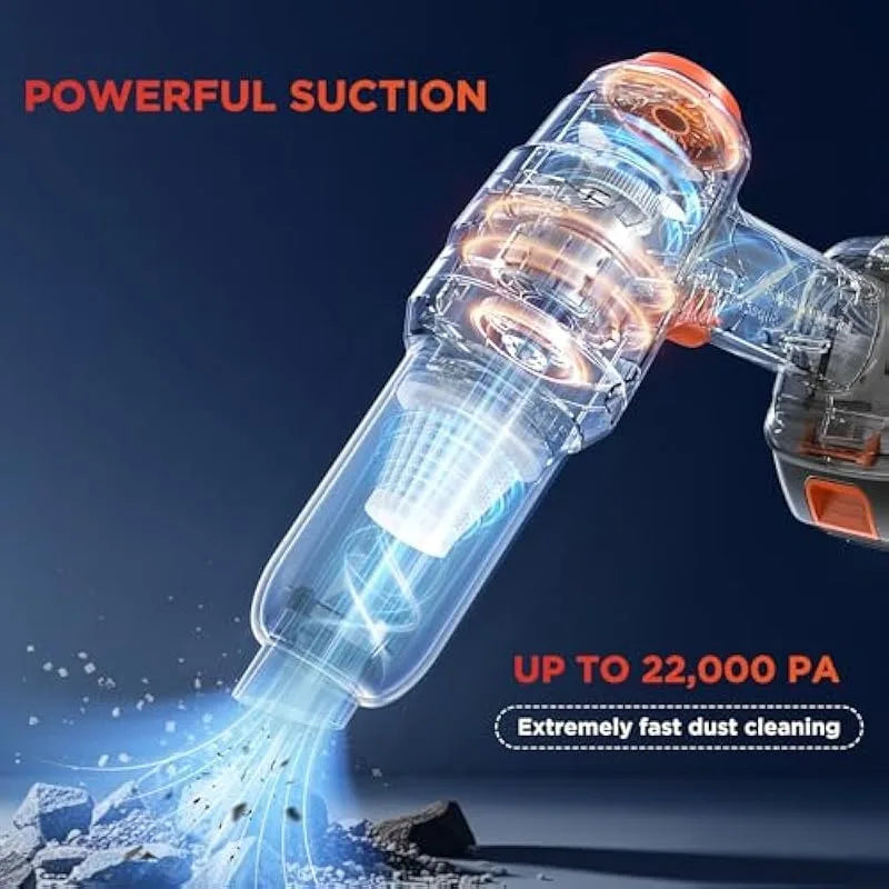 Cordless Handheld Car Vacuum Cleaner | Low Noise & Dual Filtration