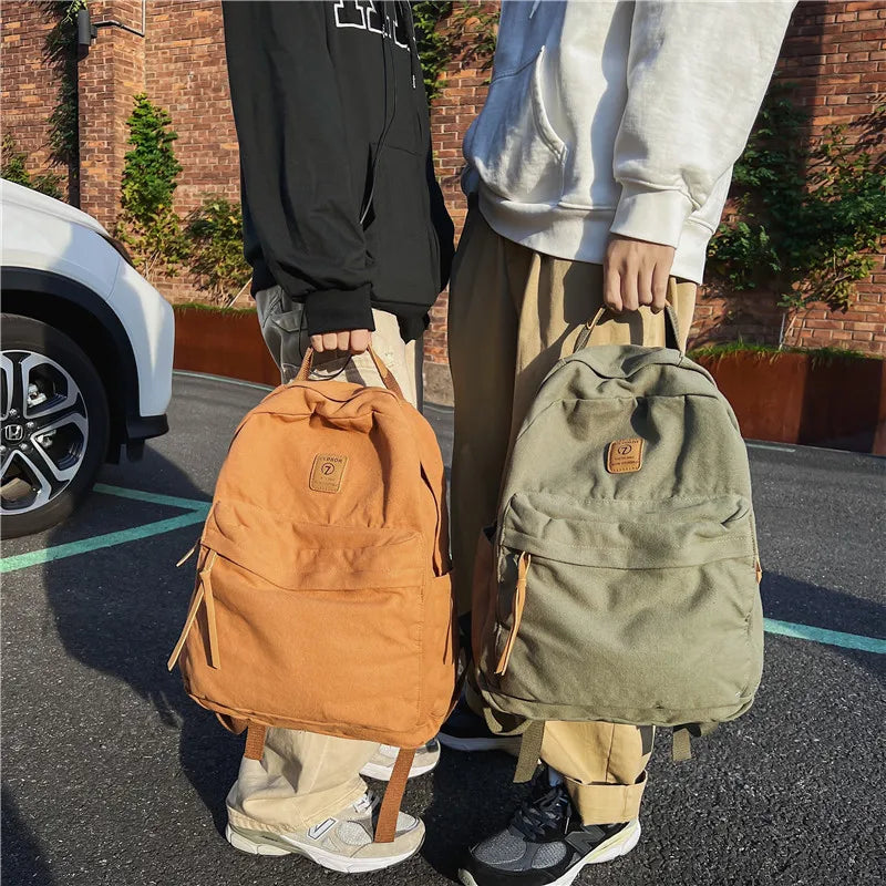 Casual Canvas Backpack for Students | Trendy Unisex College Bag