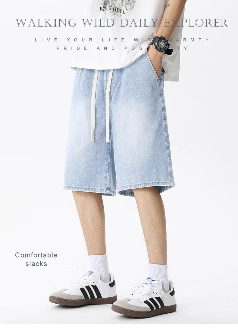 Men's Casual Light Blue Denim Shorts | Comfortable & Stylish