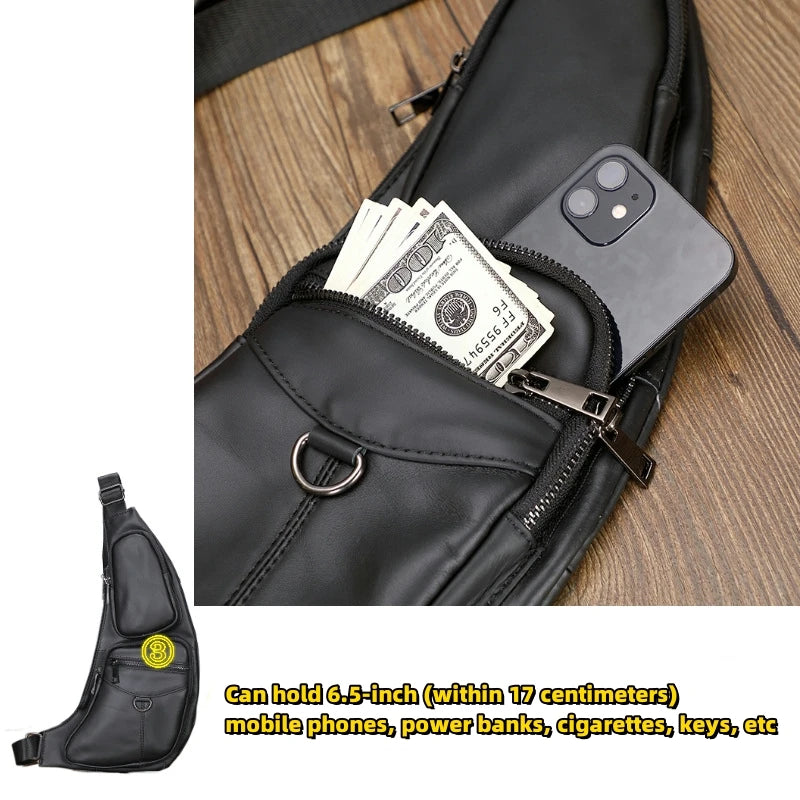 Men's Vintage Leather Sling Bag | Stylish Crossbody Outdoor Bag
