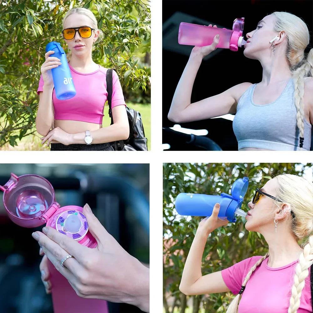 Portable Fruit-Scented Water Bottle with Flavor Pods for Sports