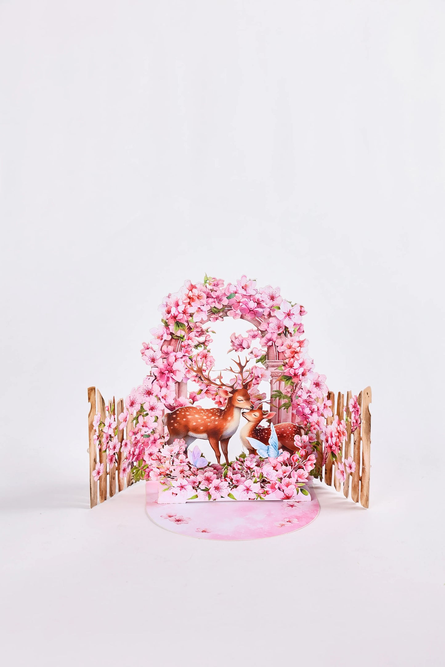 Elegant Floral Birthday & Holiday Greeting Card | Pink Rose Design