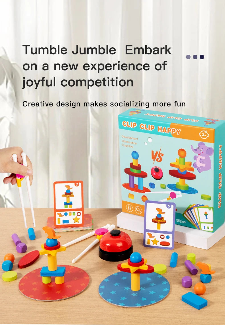 Wooden Clip Bead Game | Montessori Fine Motor Skills Toy