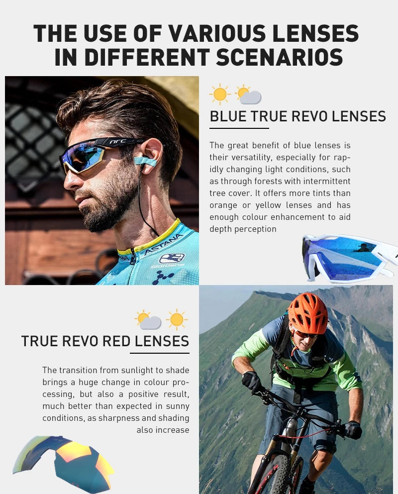 Unisex 3 Lens Cycling Glasses | Versatile Sport Sunglasses