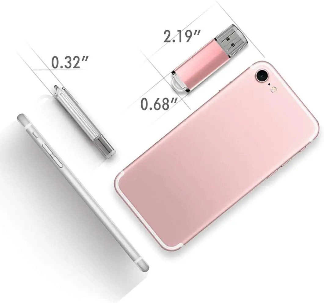 32GB High-Speed USB Flash Drive with LED Indicator & Keychain Loop