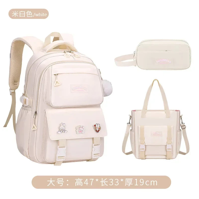 Large Capacity Spine Protection Backpack Set for Students