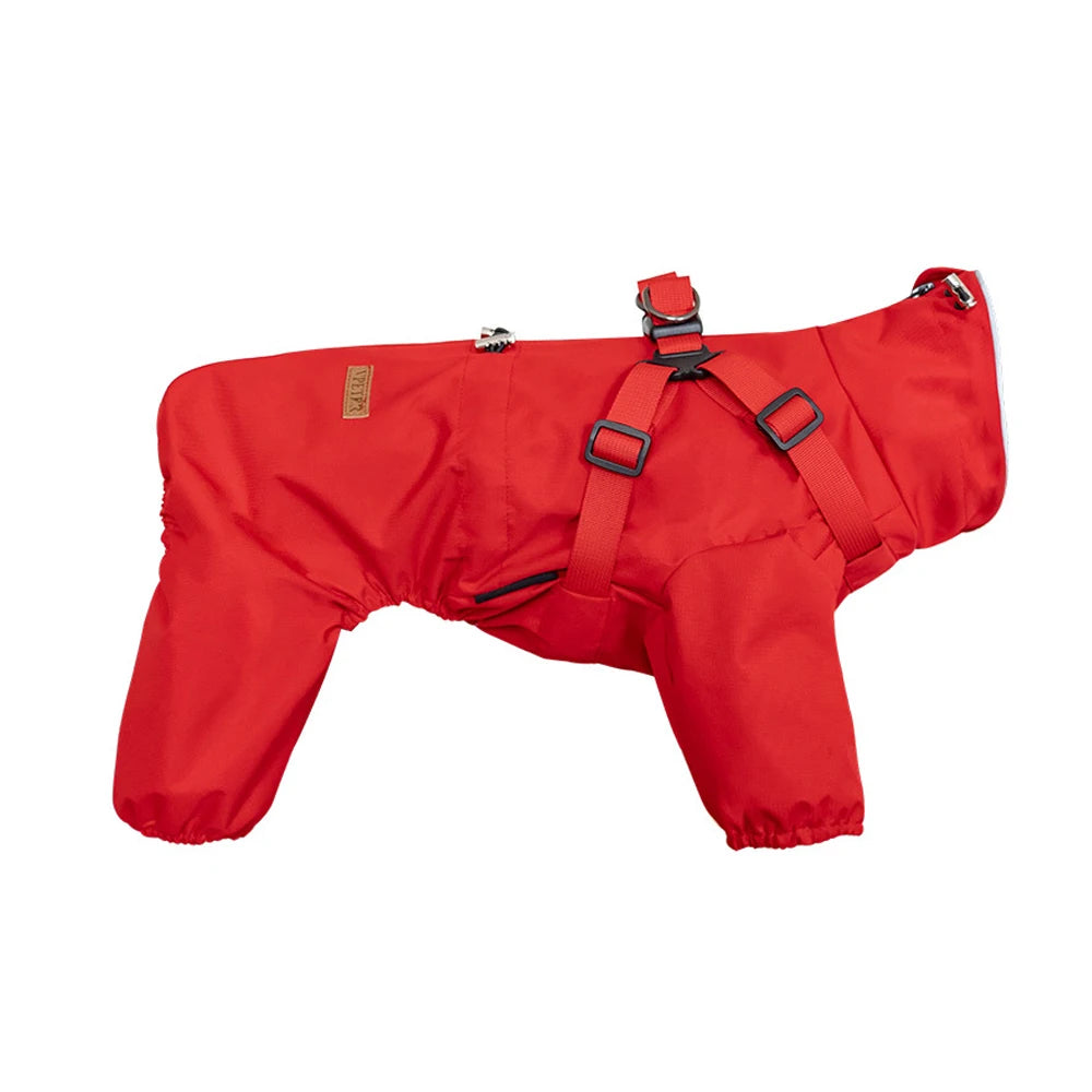 Adjustable Reflective Dog Raincoat with Harness for Small Dogs
