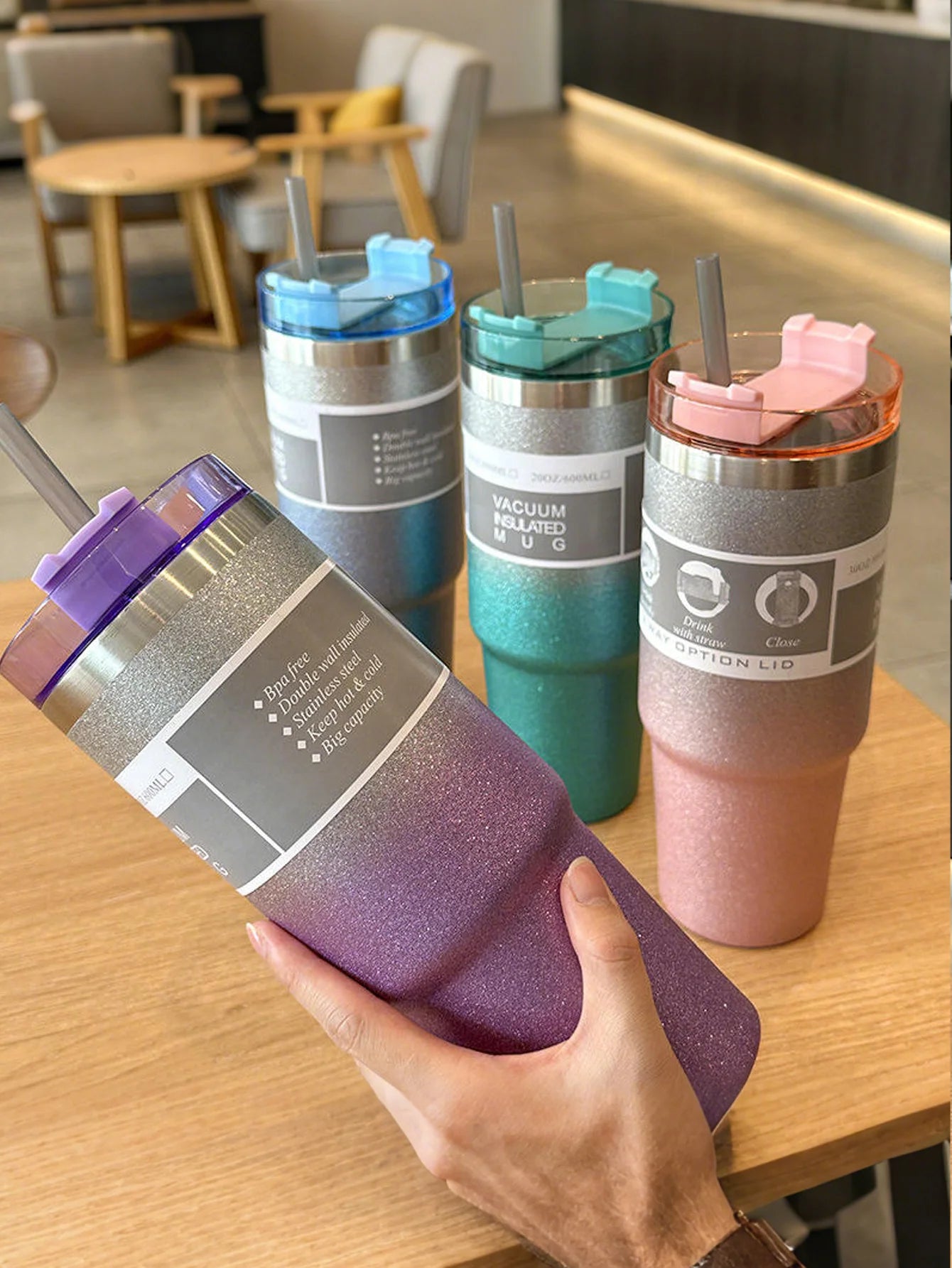 Gradient Starlight Insulated Double-Layer Stainless Steel Cup