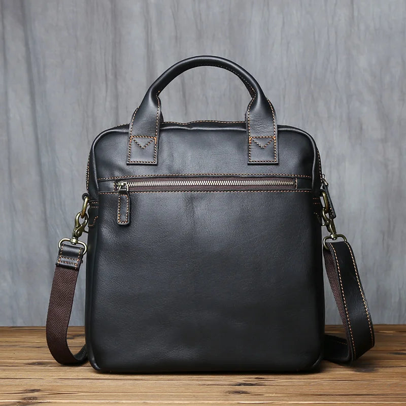 Men's Leather Messenger Bag | Casual Briefcase for 14 Inch Laptop
